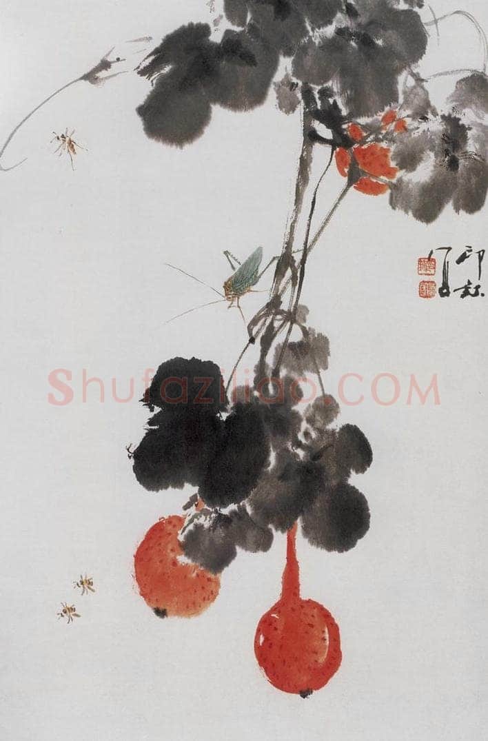 1975年 萧朗 《木鳖子》 书画作品