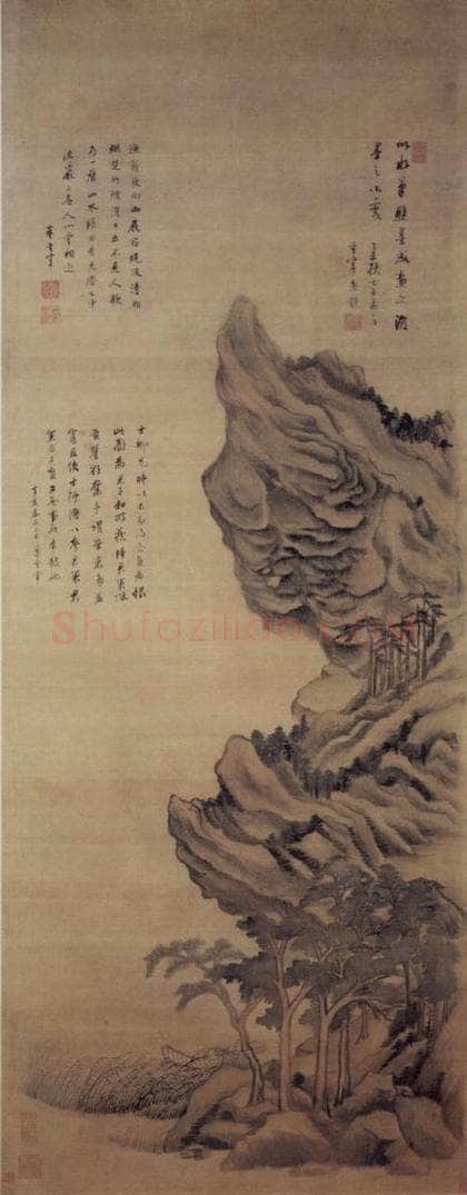 1607年 董其昌 《青绿山水》 书画作品