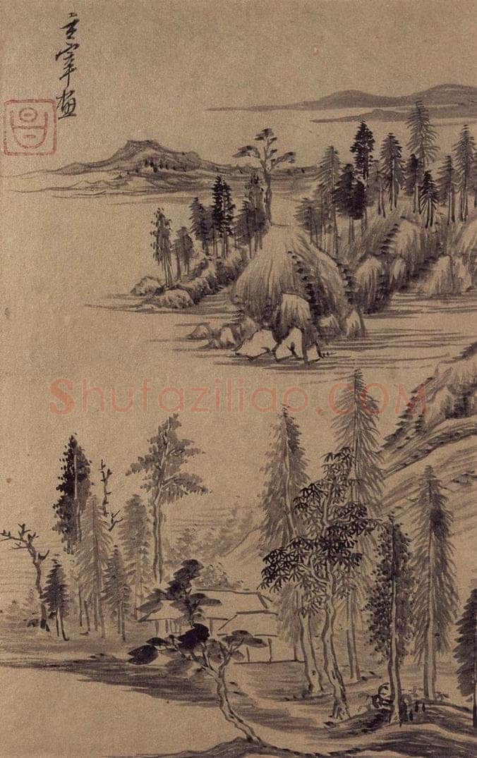 董其昌 《山水册》 书画作品