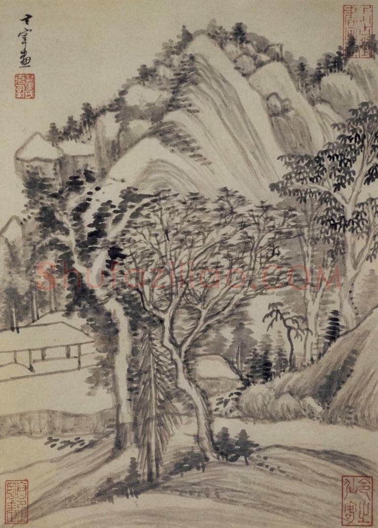 1621年 董其昌 《山水册之三》 书画作品