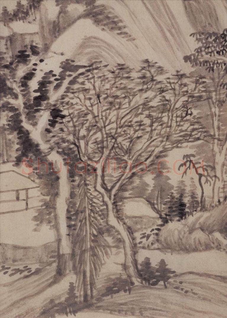 1621年 董其昌 《山水册之三》 书画作品