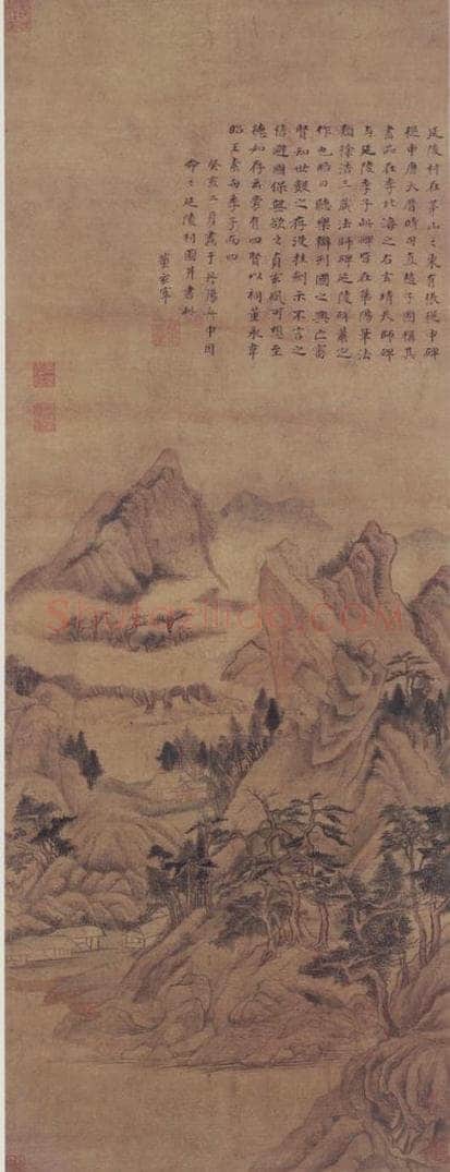 1623年 董其昌 《延陵村图》 书画作品