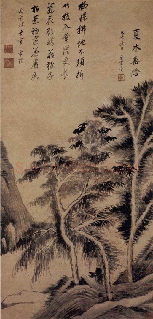 1619年 董其昌 《夏木垂荫图》 书画作品