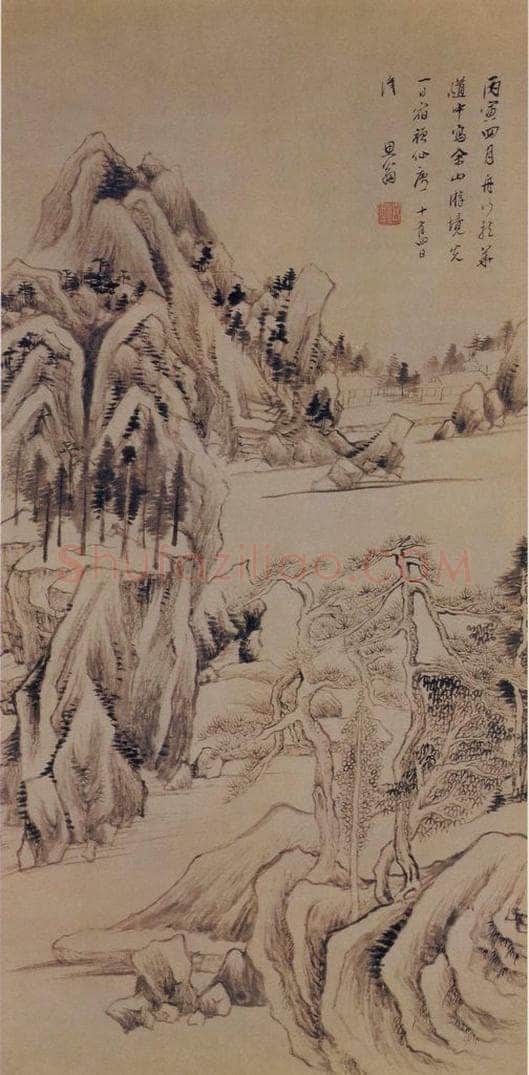 董其昌 《佘山游境图》 书画作品