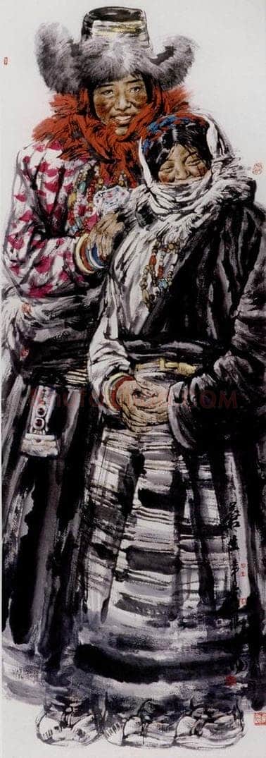 2001年 冯远 《苍生.藏人组画系列》 书画作品