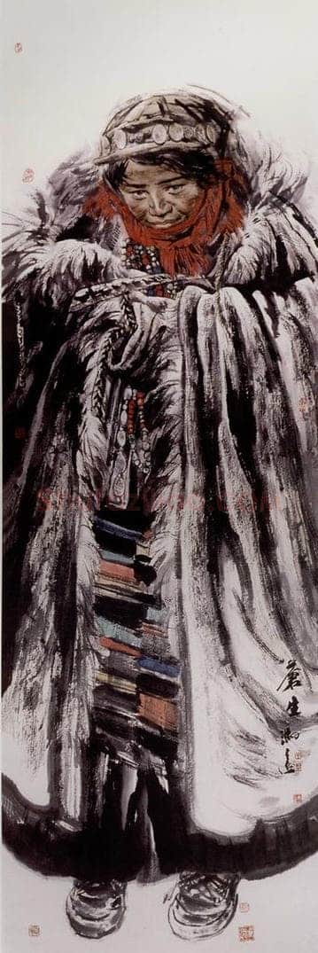 2001年 冯远 《苍生.藏人组画系列》 书画作品