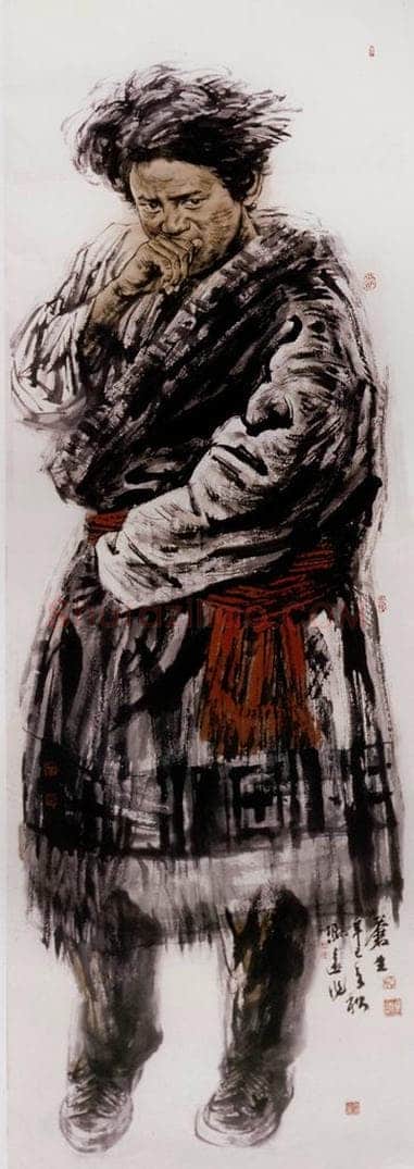 2001年 冯远 《苍生.藏人组画系列》 书画作品
