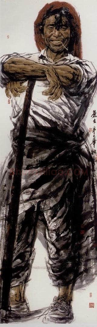 2001年 冯远 《苍生.藏人组画系列》 书画作品