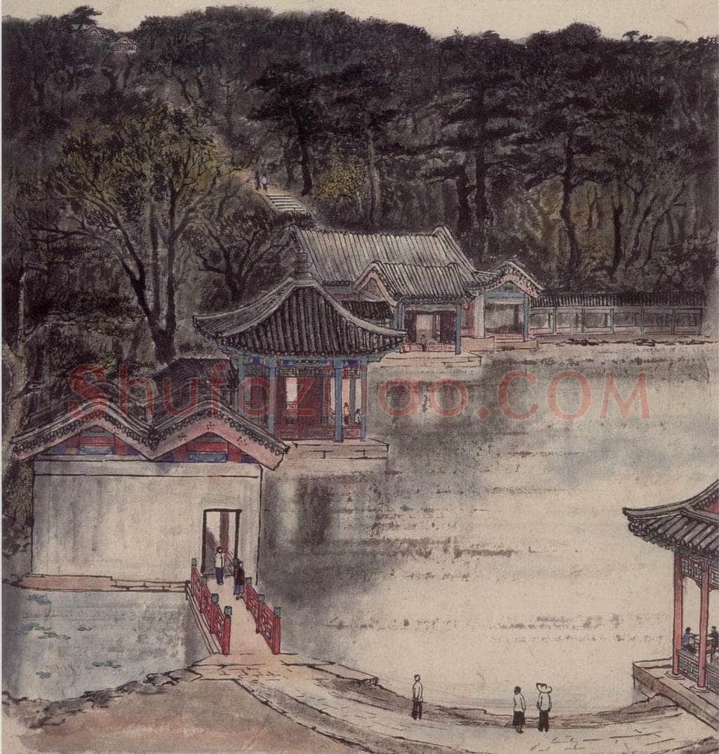 1959年 周思聪 《颐和园风景》 书画作品