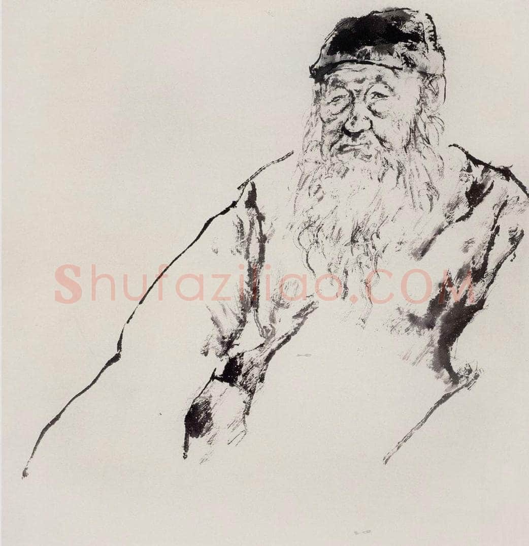 1983年 周思聪 《水墨人物写生》 书画作品