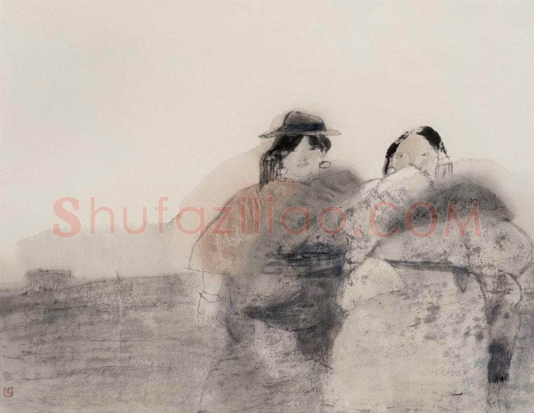 1992年 周思聪 《藏装》 书画作品