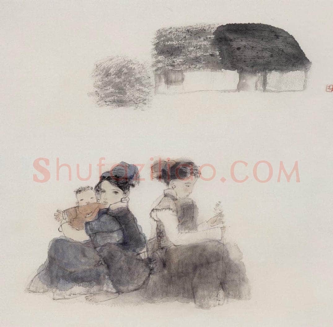 1992年 周思聪 《草屋》 书画作品