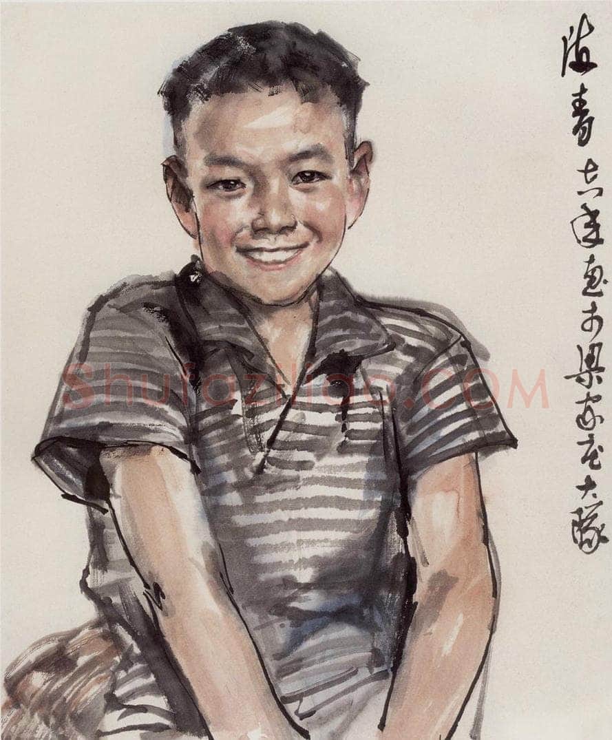 1978年 卢沉 《人物写生》 书画作品