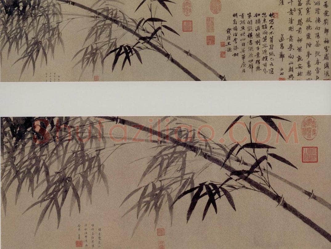 元 顧安 《風雨竹圖卷》 书画作品