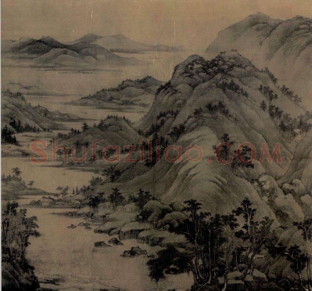 五代南唐 董源 《龙宿郊眠图轴》 书画作品
