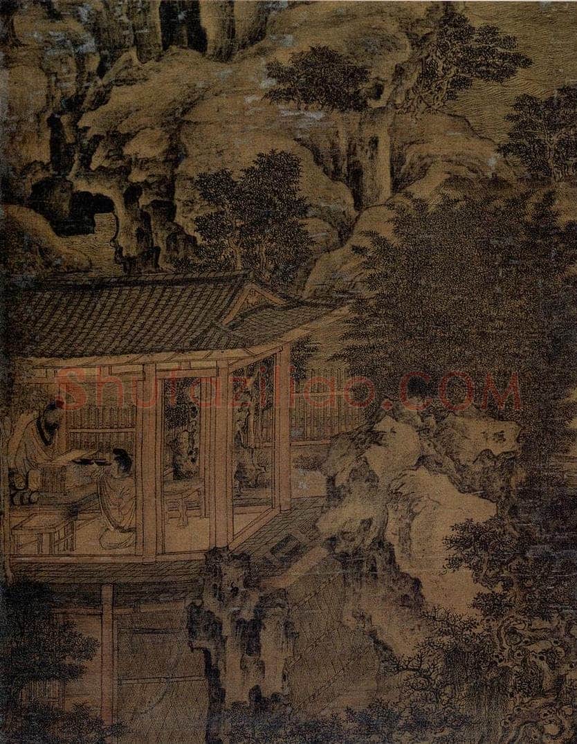 五代南唐 卫贤 《高士图轴》 书画作品