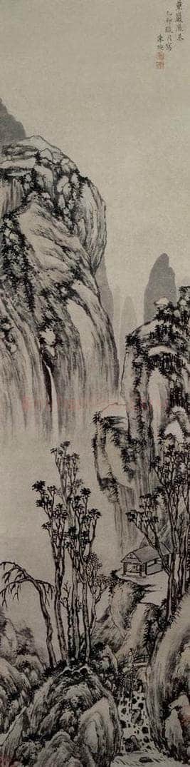 明 陳煥 《重岩飛瀑圖軸》 书画作品