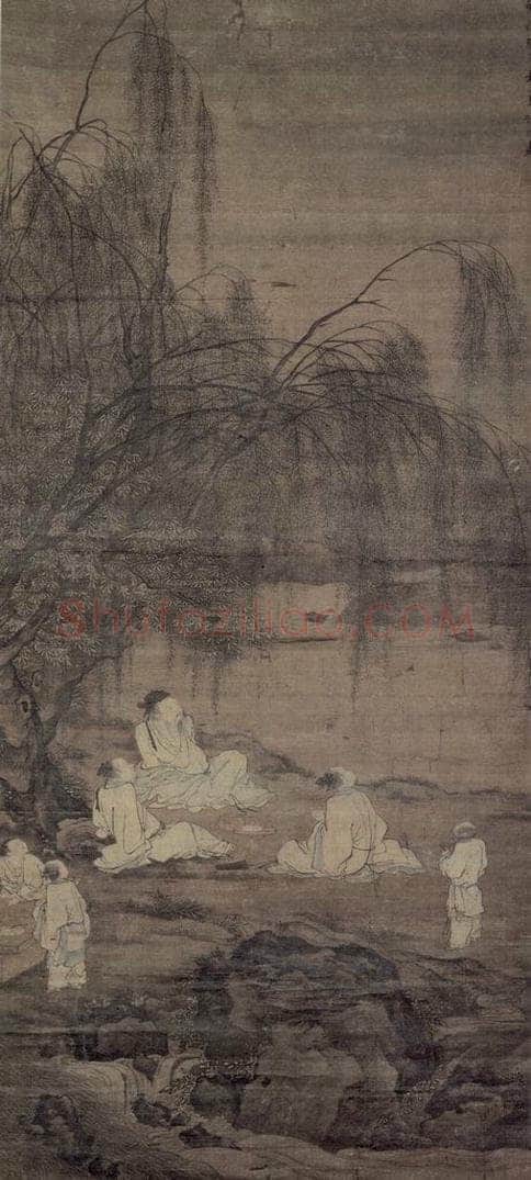 明 張翀 《門酒聽鸝圖軸》 书画作品