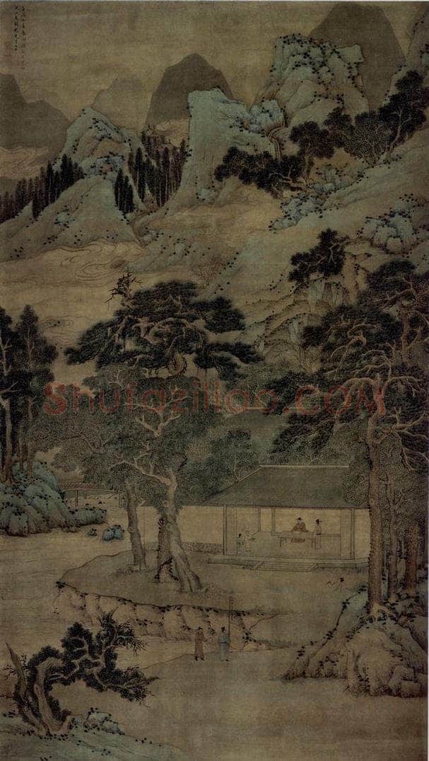 明 陸師道 《喬柯翠林圖軸》 书画作品