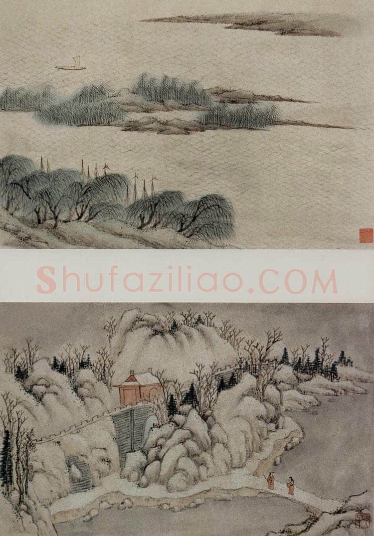明 郭存仁 《金陵八景圖詠卷》 书画作品
