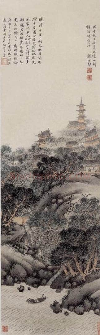 明 劉原起 《虎丘山圖軸》 书画作品