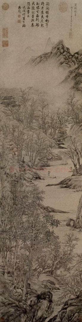 明 文伯仁 《花溪漁隱圖軸》 书画作品