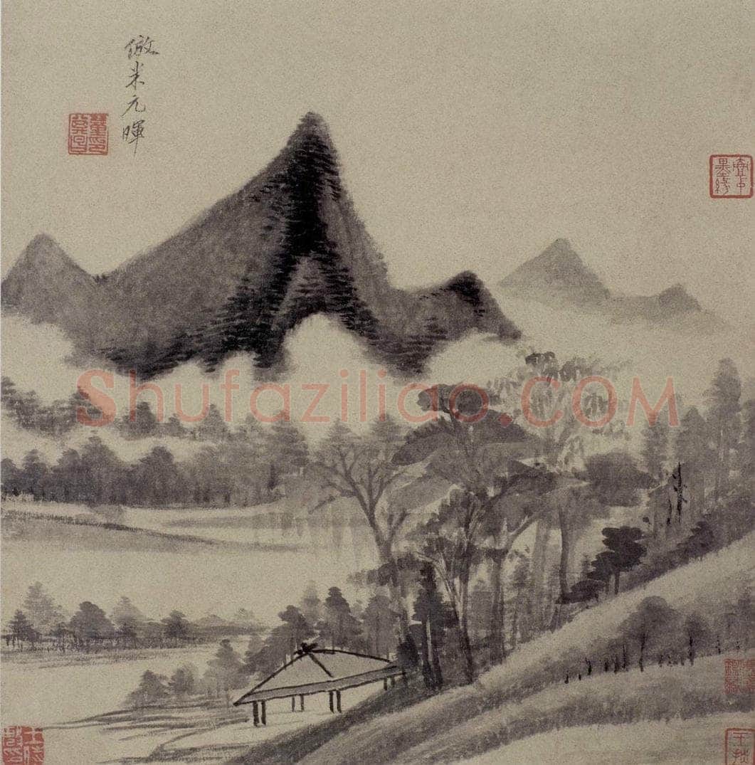 明 董其昌 《仿古山水圖頁》 书画作品