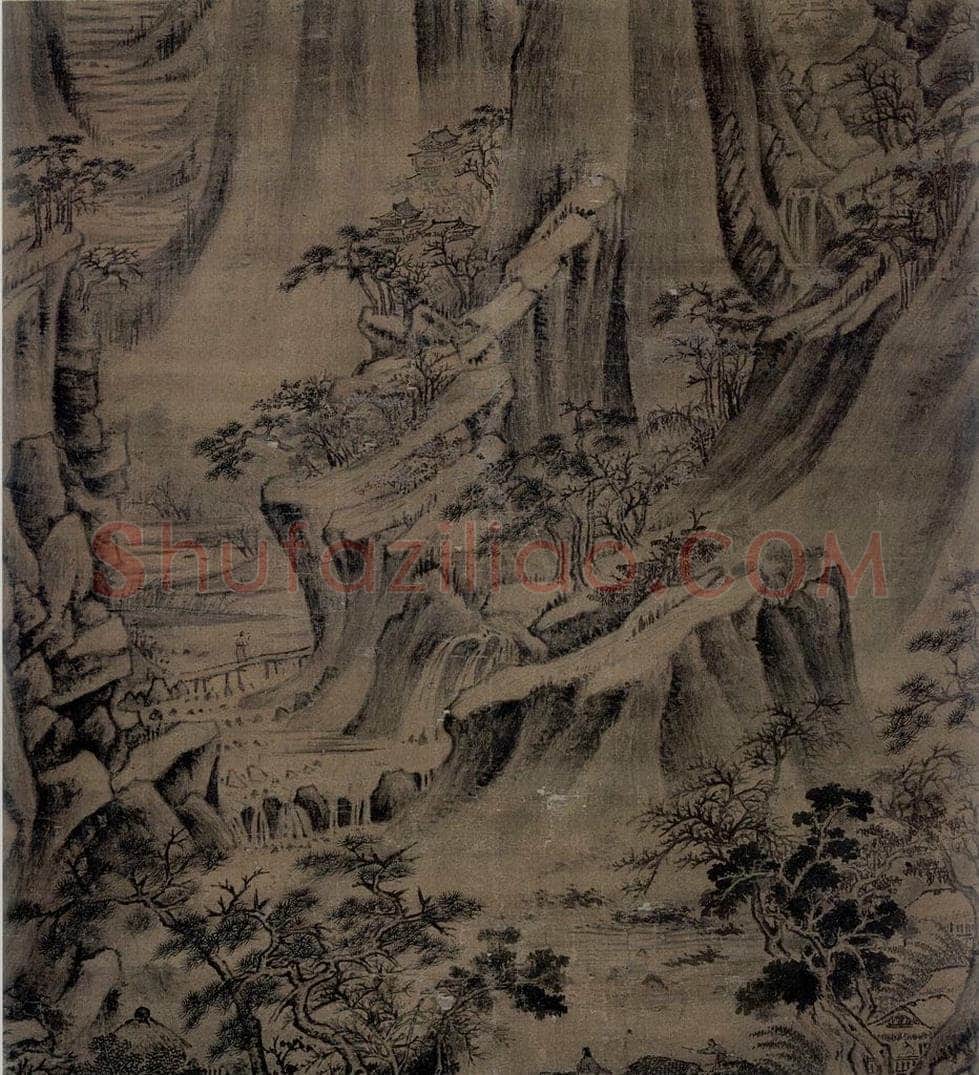 明 趙左 《華山圖軸》 书画作品