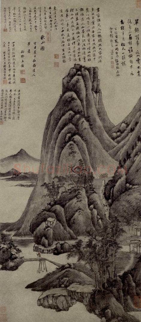 清 王鑒 《秋山圖軸》 书画作品