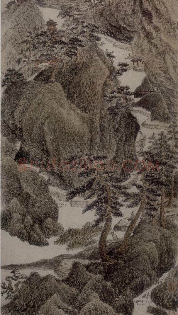 清 吴曆 《靜深秋曉圖軸》 书画作品