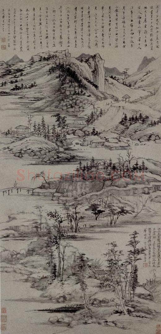 清 查士標 《仿黄公望富春覽勝圖軸》 书画作品