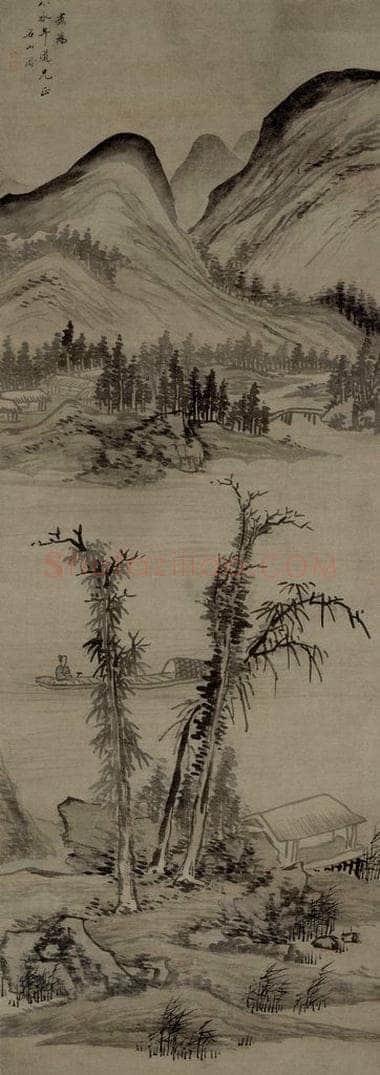清 呂潛 《山水圖軸》 书画作品