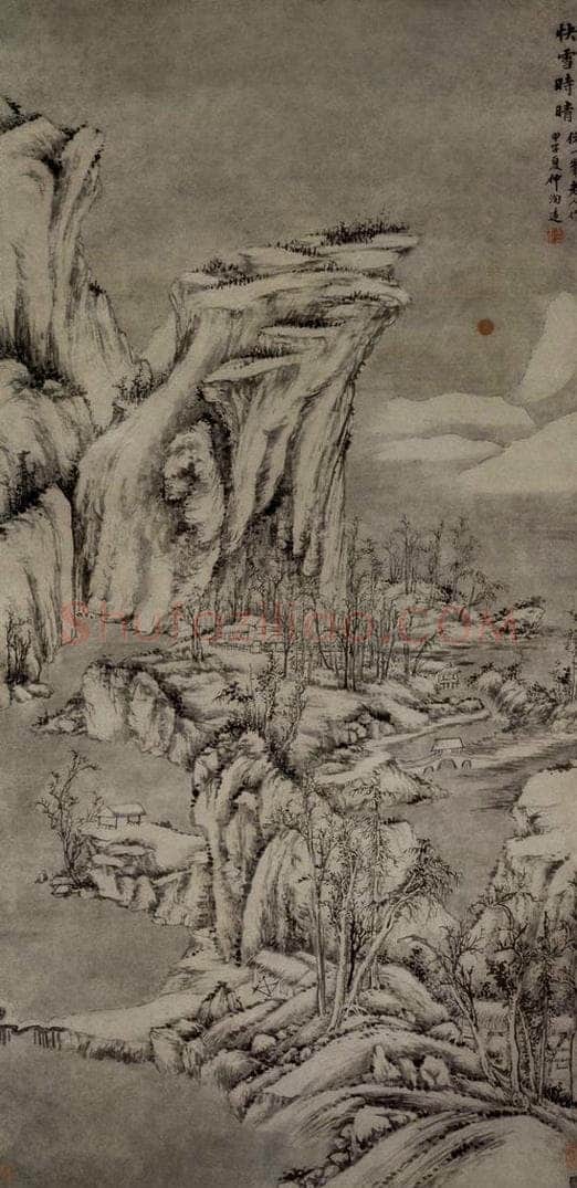 清 方士庶 《快雪时晴图轴》 书画作品