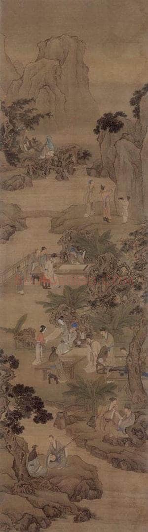 清 王雲 《西園雅集图轴》 书画作品