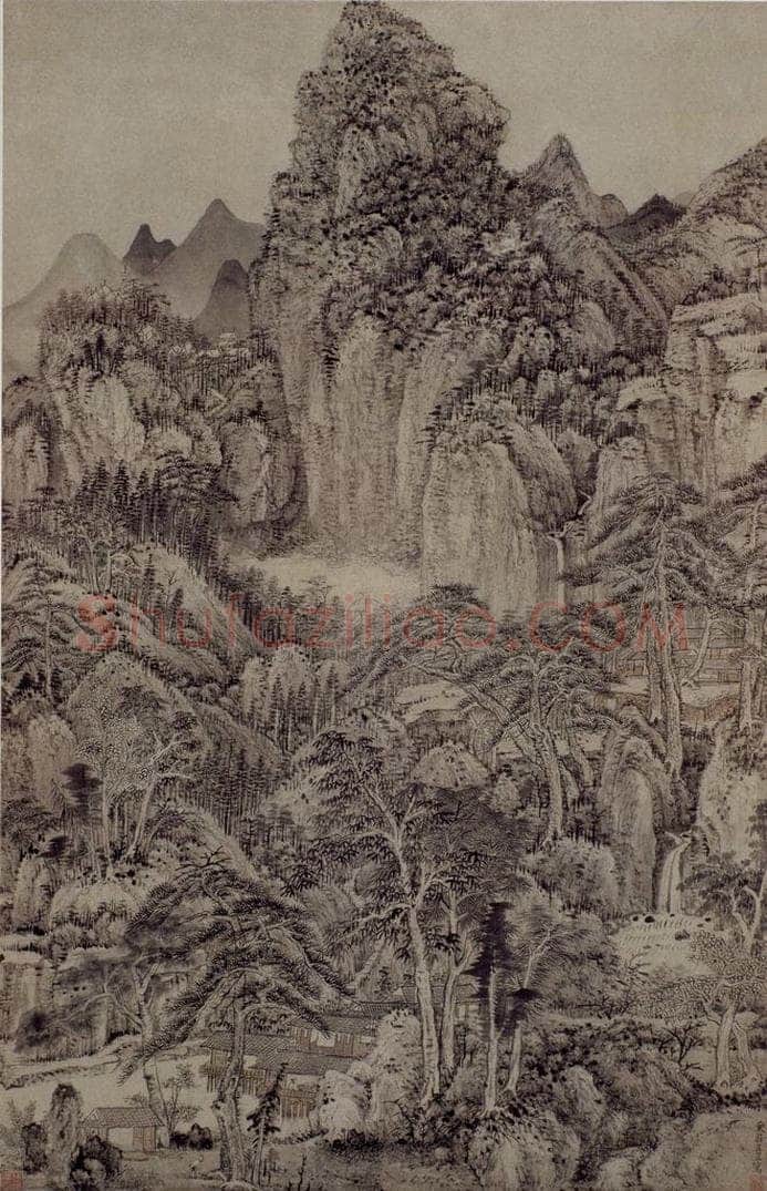 清 王昱 《仿黄鶴山樵山水图轴》 书画作品