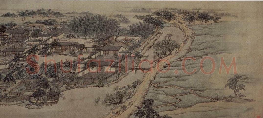 清 袁江 《東園图卷》 书画作品