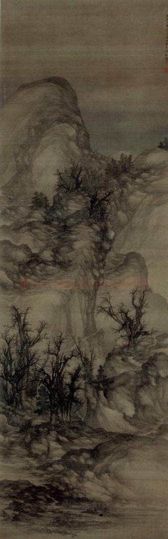 清 陈枚 《溪山歸樵图轴》 书画作品