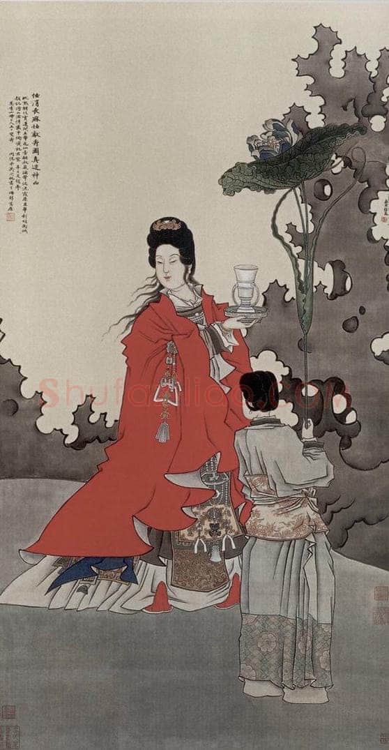 清 任熊 《麻姑献寿图轴》 书画作品