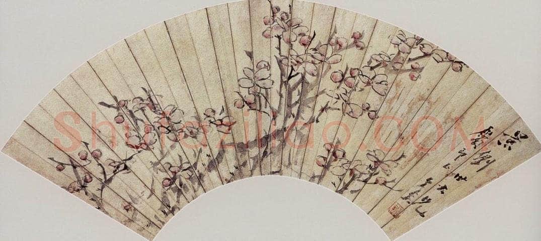 清 虚谷 《桃花扇页》 书画作品