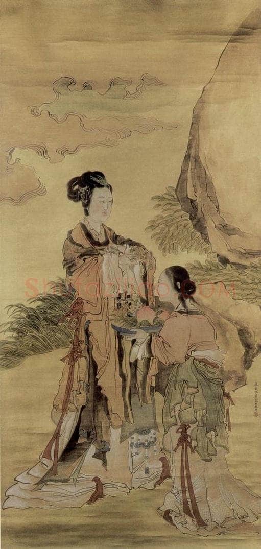 清 任薰 《麻姑献寿图轴》 书画作品