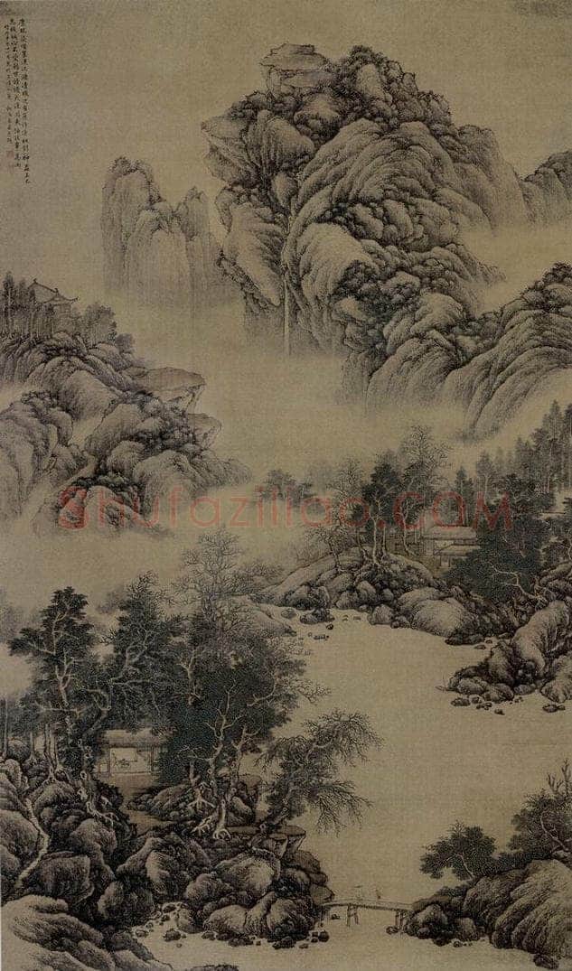 清 蔡嘉 《云山幽居图轴》 书画作品