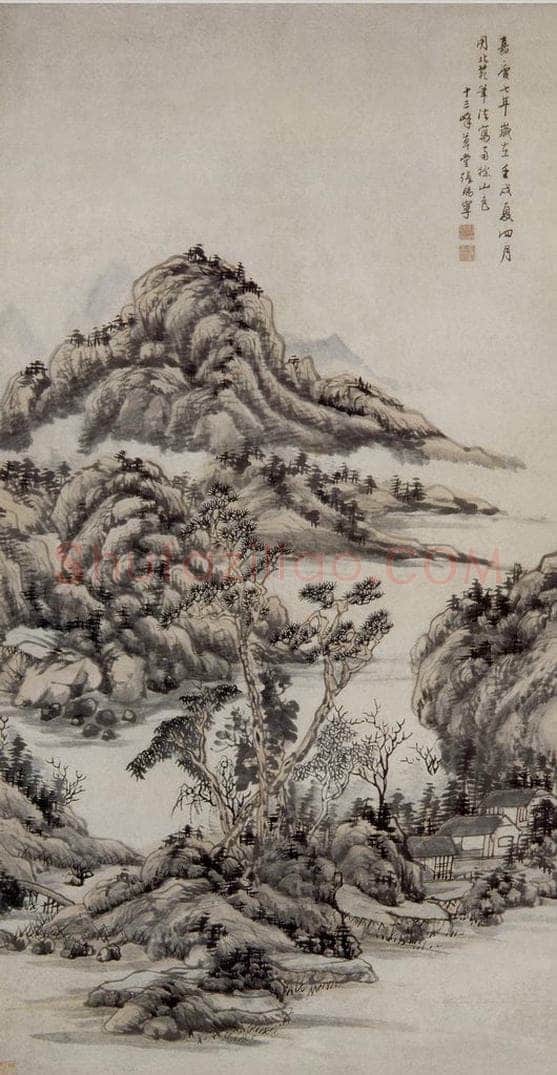 清 张赐宁 《南徐山色图轴》 书画作品