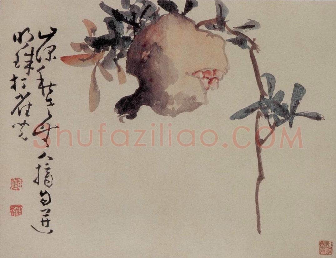 清 黄慎 《石榴图页》 书画作品