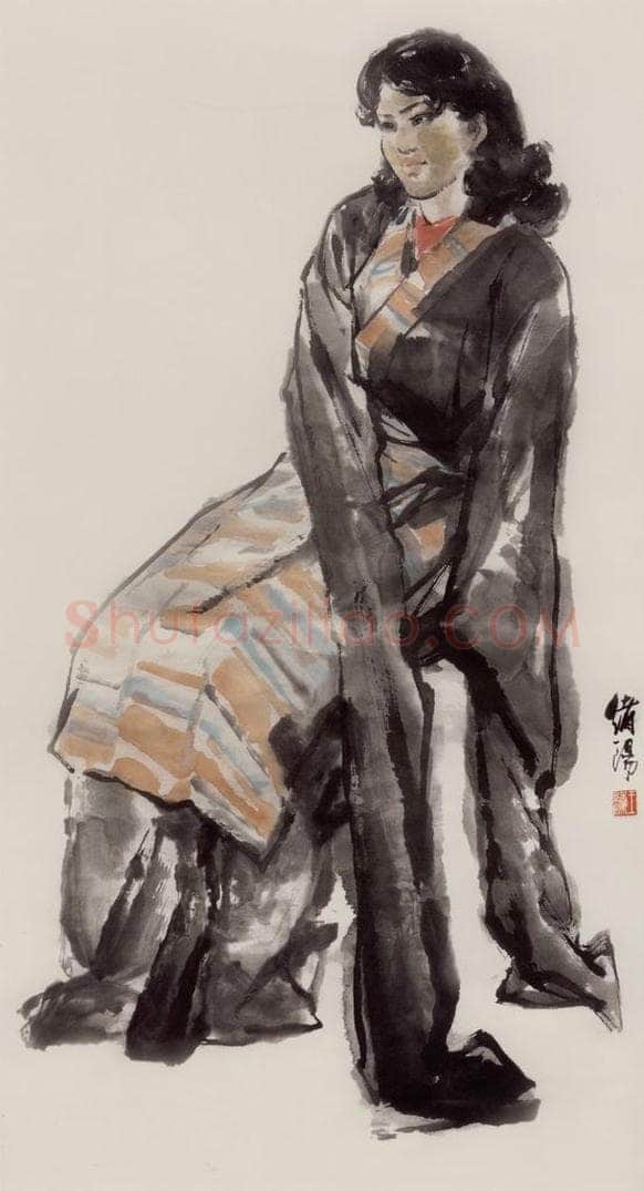1982年 王绪阳 《藏女》 书画作品