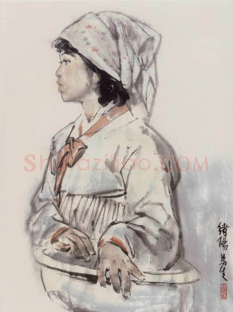 1985年 王绪阳 《朝族姑娘》 书画作品