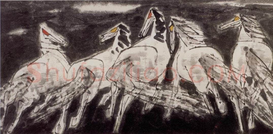 现代 张广 《奔向光明》 书画作品