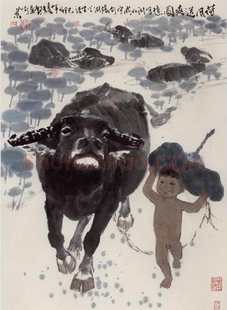 现代 张广 《荷风送爽》 书画作品