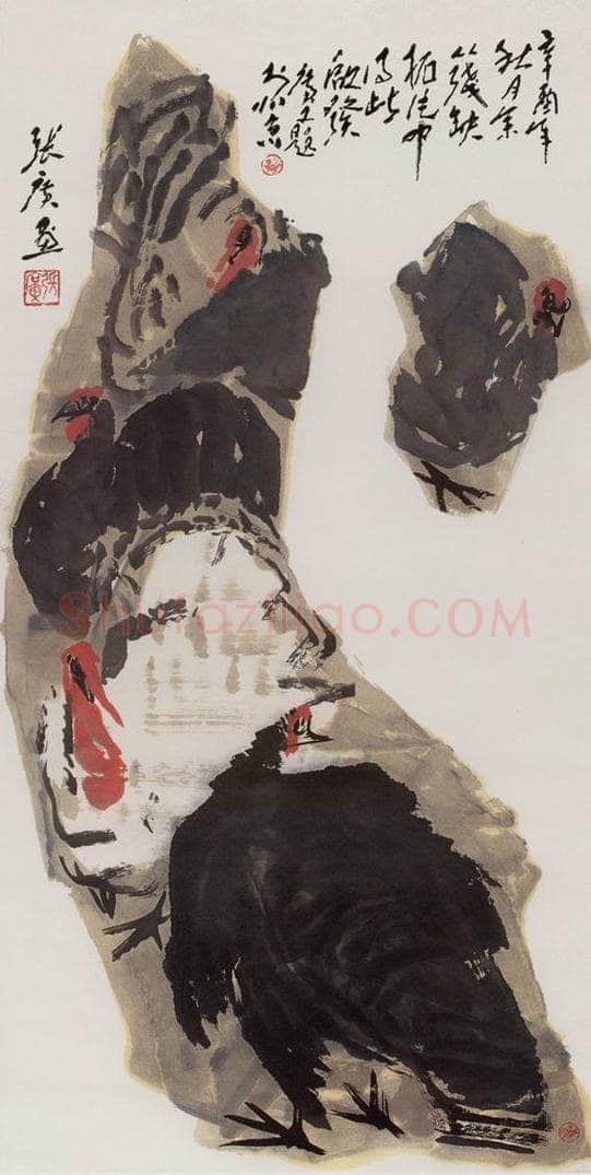  张广 《拓片火鸡》 书画作品