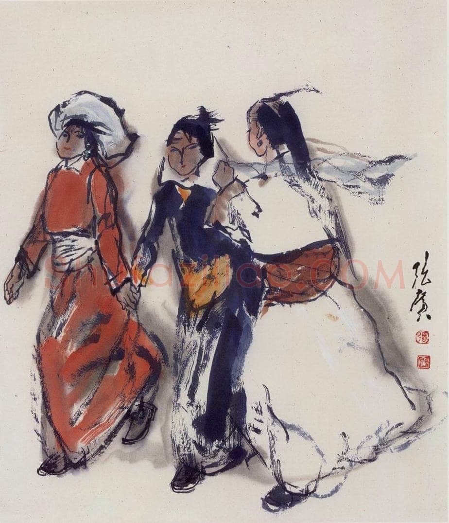 现代 张广 《载歌行》 书画作品