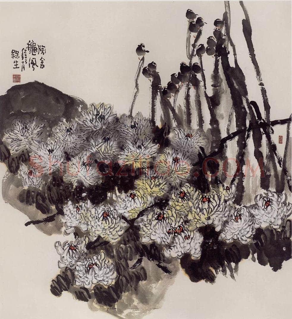 2003年 赵梅生 《陶舍秋风》 书画作品